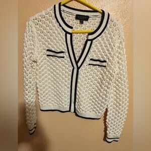 Laundry By Shelli Segal White and Black Knit Cardigan